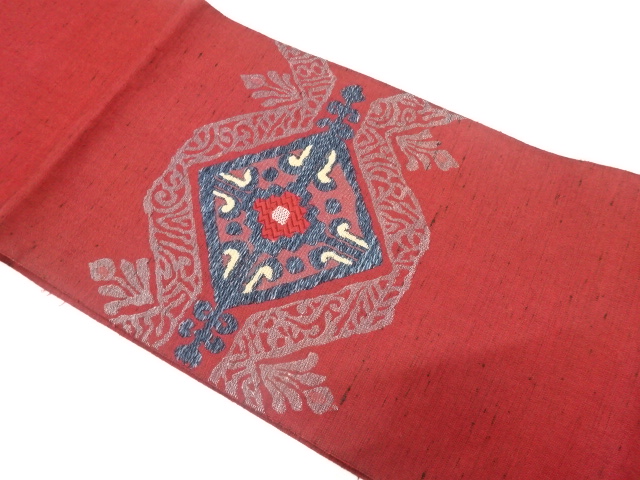 JAPANESE KIMONO / ANTIQUE NAGOYA OBI / SILK / TSUMUGI / WOVEN FLORAL SARASA